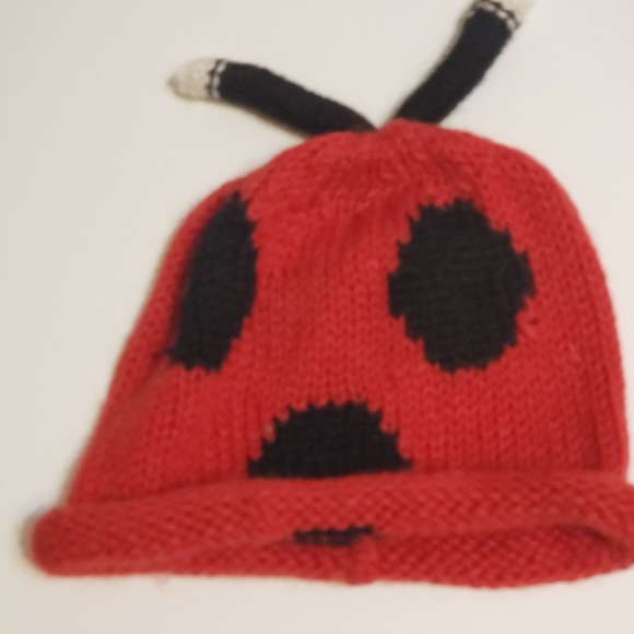 Alpaca Lady bug cap for infant or small child - Picture 3 of 5